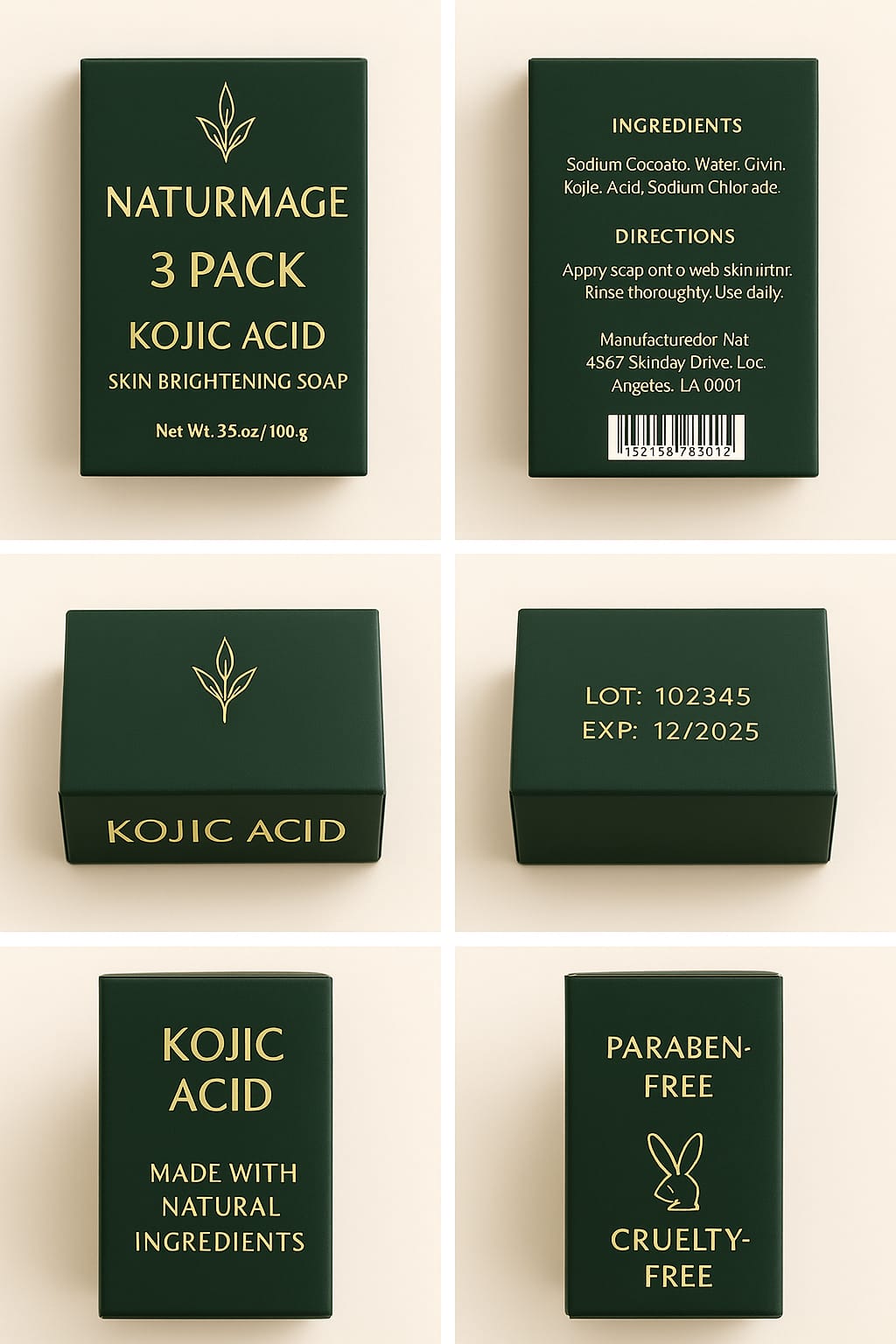 Jabón Iluminador NATURMAGE™ (Ácido Kójico & Naranja) | Vegano y Libre de Sulfatos | Pack Individual y 3 Unidades