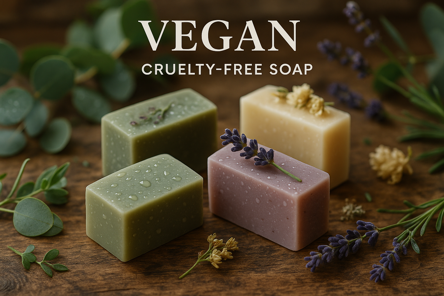 una imagen que genere atencion del cliente para que quiera comprar mis jabones veganos cruelty free